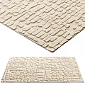 Natural Beige Square Rug with Embossed Stone Pattern for Home Decor