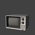 Vintage Television with Classic Design Two Knobs Gray Screen and Retro Aesthetic on Dark Background 3d model