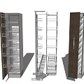 Bathroom Cabinet Rack With Open Design Multiple Shelves And Wooden Finish