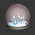 Snow Globe Decorative Ornament With Snow Scene Small House Christmas Trees Cars And Patterned Base