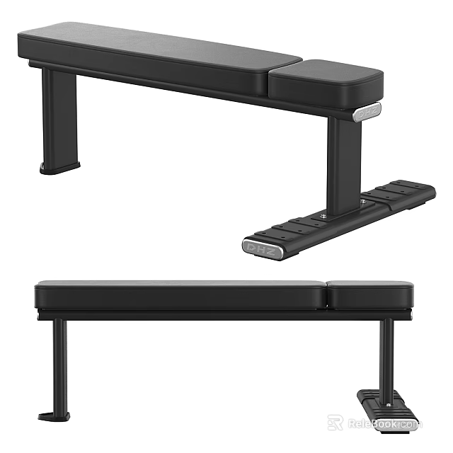 Adjustable Black Weight Bench For Home Gym Strength Training Equipment 3d model 