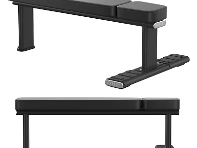 Adjustable Black Weight Bench For Home Gym Strength Training Equipment 3d model