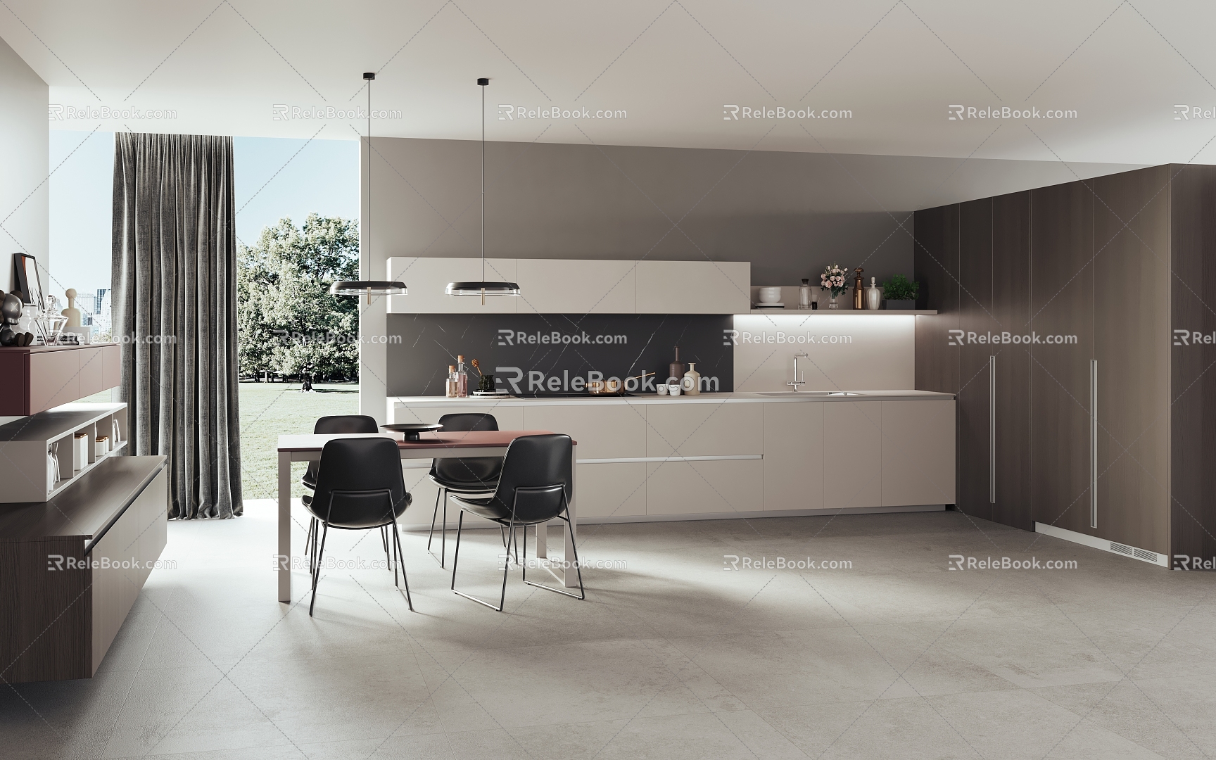 Modern Kitchen Minimalist Kitchen 3d model