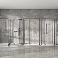 Modern Bathroom Shower Heads With Glass Enclosures And Marble Wall Designs