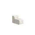 White Single Sofa With Plush Cube Design For Modern Living Room Decor 3d model