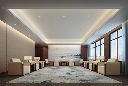 New Chinese Reception Room 3d model
