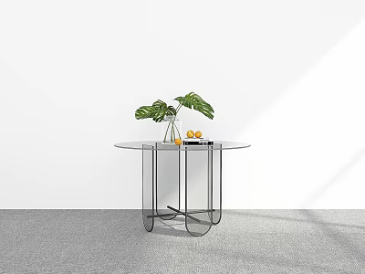 Modern Dining Table Round Dining Table Glass Dining Table 3d model