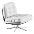 Green Modern Accent Chair With Button Tufted Backrest Plush Cushion Seat and Metal Swivel Base