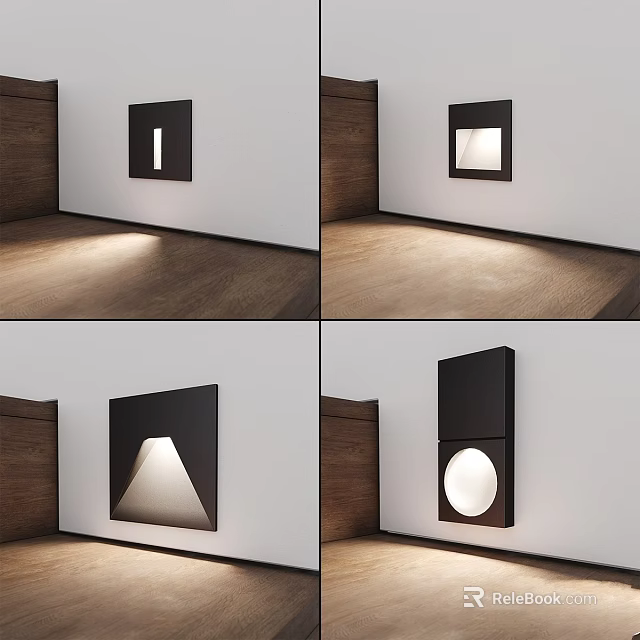 Different Styles of Modern Downlights and Spotlights Wall Mounted Indoor Lighting 3d model 