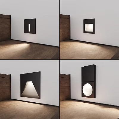 Different Styles of Modern Downlights and Spotlights Wall Mounted Indoor Lighting 3d model