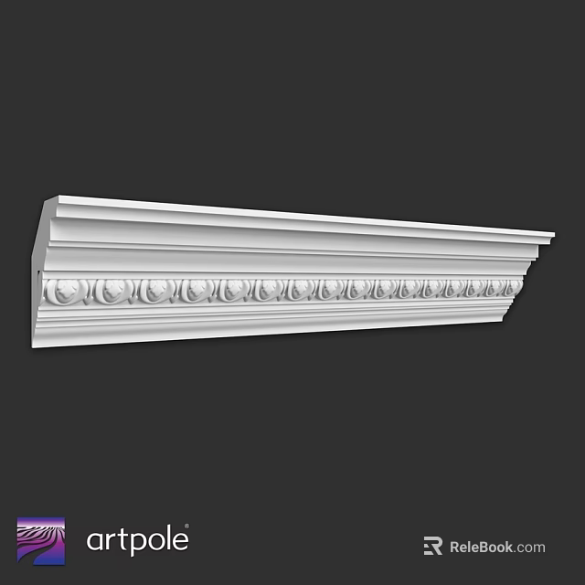 Detailed White Ornate Architectural Component With Intricate Carved Patterns For Interior Design 3d model 