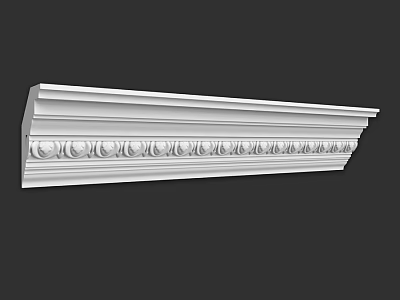 Detailed White Ornate Architectural Component With Intricate Carved Patterns For Interior Design 3d model