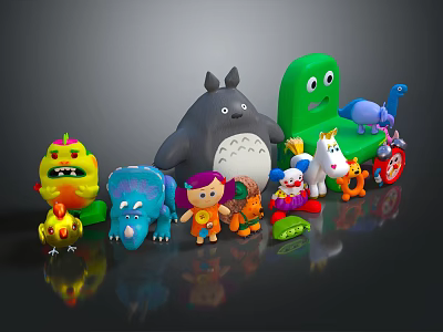 Colorful Animal Themed Kids Furniture With Playful Designs And Various Shapes 3d model