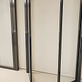 Modern Double Doors Design With Glass Panels And Black Metal Frames In Interior
