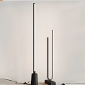 Modern Minimalist Table Lamp With Sleek Black Design And Geometric Structure 3d model