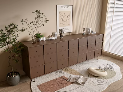 Modern Wood Grain Cabinet Simple Style Cabinet Whole Cabinet Sideboard Balcony Cabinet Storage Cabinet Entrance Cabinet 3d model