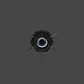 Futuristic Spiked Double Ended Weapon with Metallic Silver Rings Black Body and Red Lights