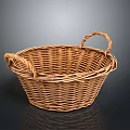 Handwoven Wicker Basket With Two Handles For Home Storage And Decor