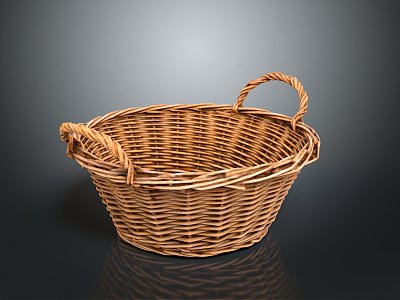 Basket Bamboo Basket Straw Basket Vegetable Basket Egg Basket Storage Basket Bamboo Basket Storage Basket Bamboo Blue 3d model