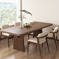 Modern Dining Table Chair Combination Dining Table Chair 3d model