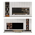 Modern TV Wall Design With Built in Cabinets Storage Shelves And Lighting