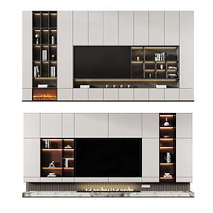 Modern TV background wall 3d model