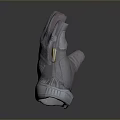 Gray Protective Work Gloves With Durable Fabric And Yellow Label For Daily Use