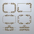 European-style window grilles silhouette pane window sill border openwork window edge strip 3d model