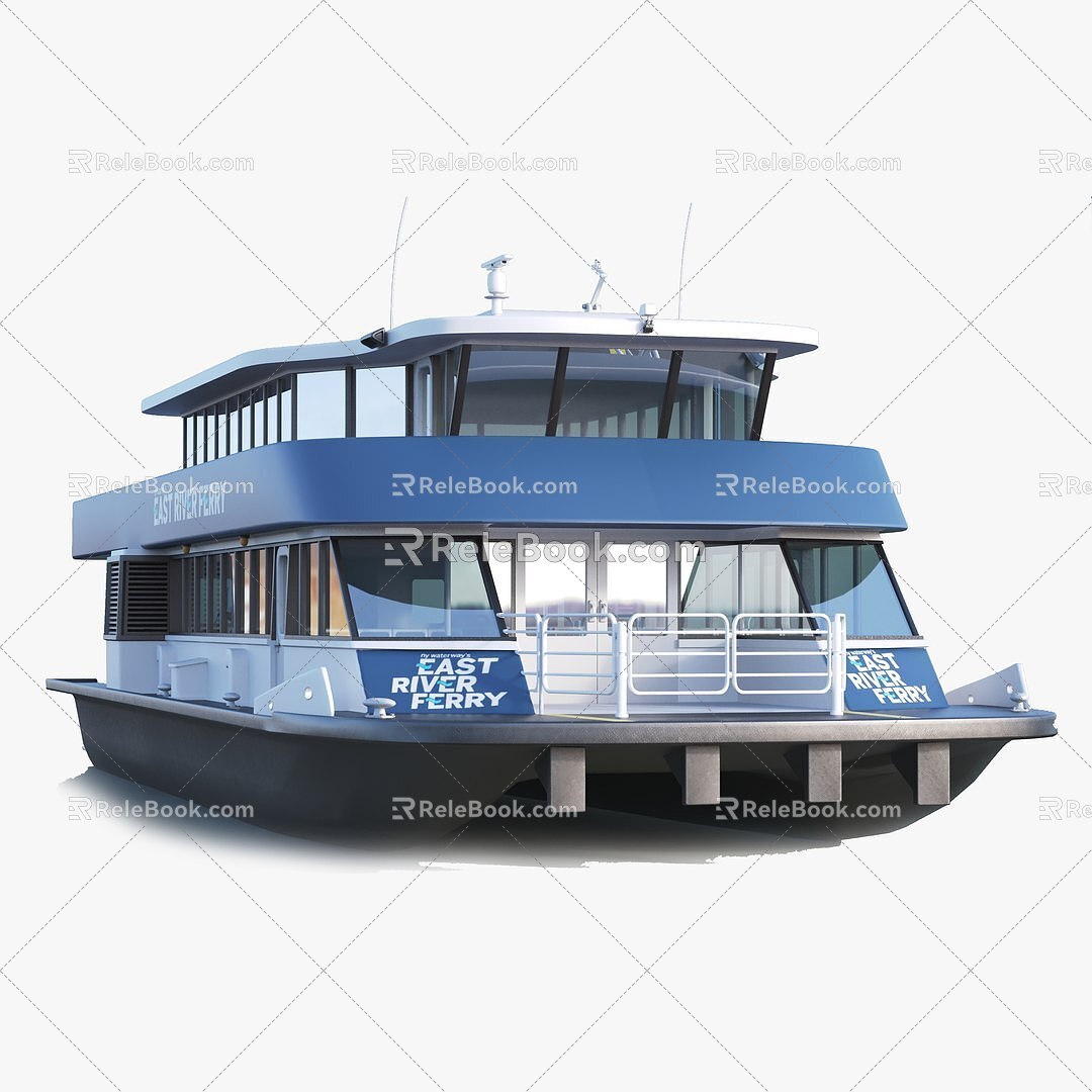 Modern Boat Ferry Ferry Shuttle Boat 3d model