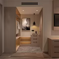 Modern Hotel Room Featuring Twin Beds Wooden Flooring Desk Wall Lighting And Large Window
