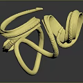 Decorative Golden Intertwined Metal Rings With Textured Surfaces And Shiny Finish