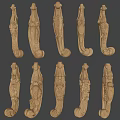 Handcrafted Wooden Carved Decor Elements For Furniture Decoration