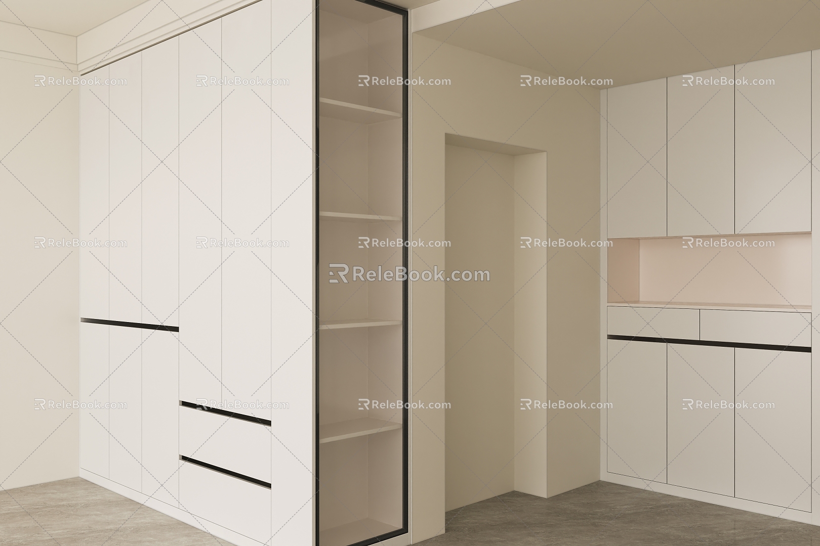 Modern Master Bedroom Wardrobe Storage Cabinet 3d model