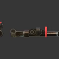 Rusty Metal Pipes And Valves With Red Handles On White Background