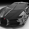 Black Bugatti Sports Car With Sleek Modern Design Red Logo And Sporty Wheels