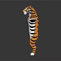 Cartoon Tiger Game Movie Character 3D Model With Open Arms Friendly Expression And Striped Design