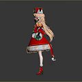 Cute Blonde Character In Red Green Outfit With Gold Accents White Trim And Green Gloves