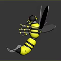 Mechanical Robotic Bee Featuring Yellow Black Stripes Metallic Body And Transparent Wings