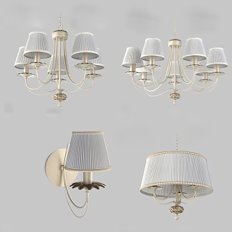 European-style combined lamps and lanterns 3d model