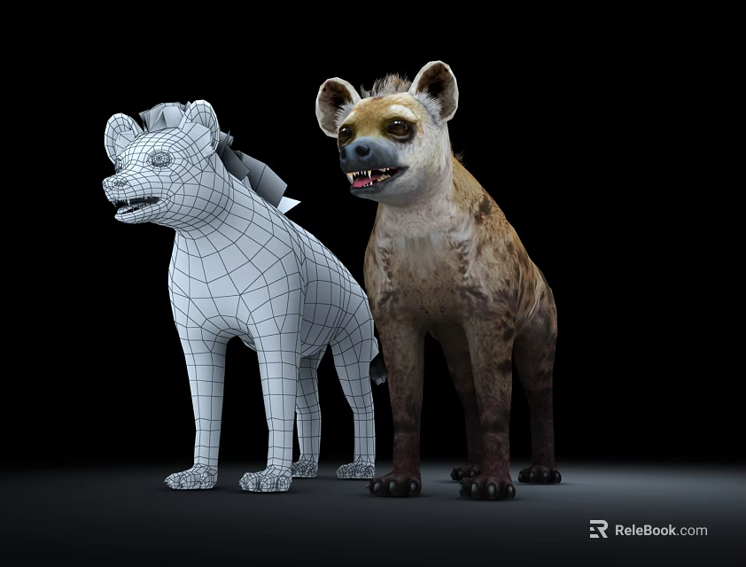 Realistic and Wireframe 3D Reptile Models in Detailed Digital Rendering 3d model 