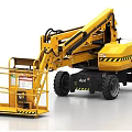 Yellow Aerial Work Platform Truck With Telescopic Boom And Work Platform