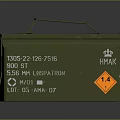 Green Military Storage Box With Handle UN 2216 Label And 1.4 HMAK Markings