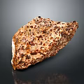 Natural Raw Stone Specimen With Rough Surface Brown Red Spots On Dark Background 3d model