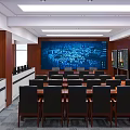 Public Office Area Command Center With Emergency Management Large Screen Conference Table And Office Chairs