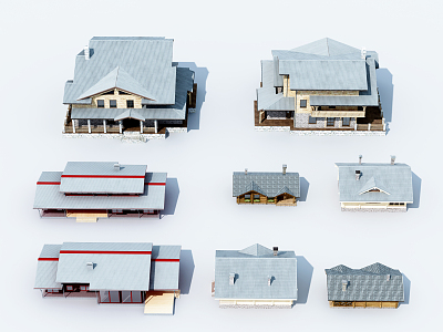 Modern single-family villa 3d model