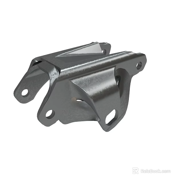 Sturdy Metal Bracket Mechanical Part With Multiple Holes And Steel Construction 3d model 