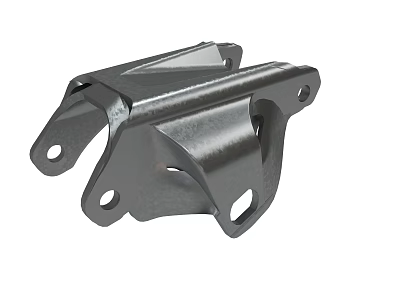 Sturdy Metal Bracket Mechanical Part With Multiple Holes And Steel Construction 3d model