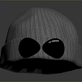 Stylish Gray Ribbed Knitted Beanie with Black Goggles and CA COMPANY Logo