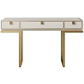 Elegant Modern Dressing Table With Gold Metal Legs And Storage Drawers