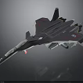 Modern Cosmic Aerospace Craft Featuring Sleek Body Aerodynamic Wings And Red Accents